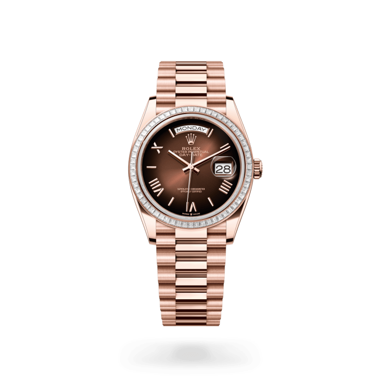 Rolex Day-Date 36 Oyster, 36 mm, Everose altın ve pırlanta M128395TBR-0024