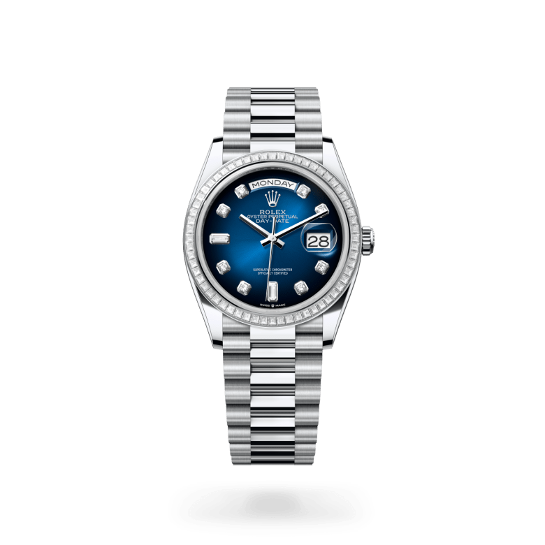 Rolex Day-Date 36 Oyster, 36 mm, platin ve pırlanta M128396TBR-0008