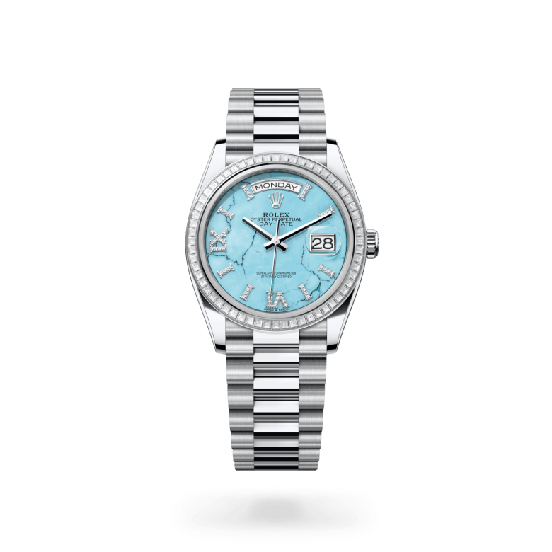 Rolex Day-Date 36 Oyster, 36 mm, platin ve pırlanta M128396TBR-0016