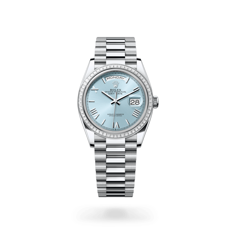 Rolex Day-Date 36 Oyster, 36 mm, platin ve pırlanta M128396TBR-0019