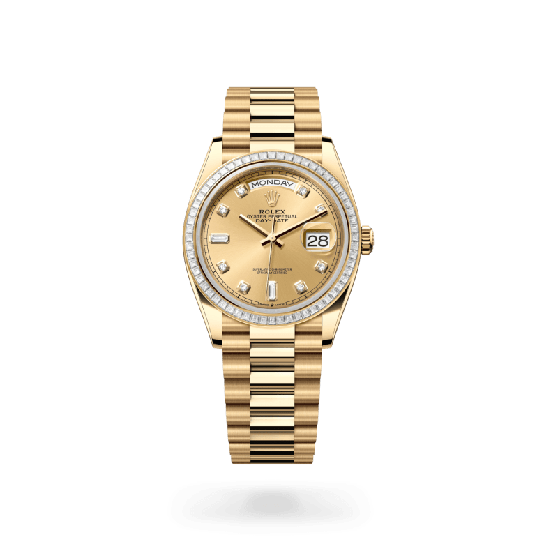 Rolex Day-Date 36 Oyster, 36 mm, sarı altın ve pırlanta M128398TBR-0002