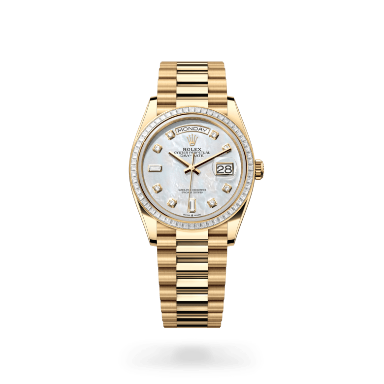 Rolex Day-Date 36 Oyster, 36 mm, sarı altın ve pırlanta M128398TBR-0004