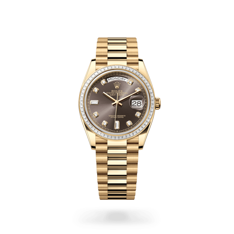 Rolex Day-Date 36 Oyster, 36 mm, sarı altın ve pırlanta M128398TBR-0006