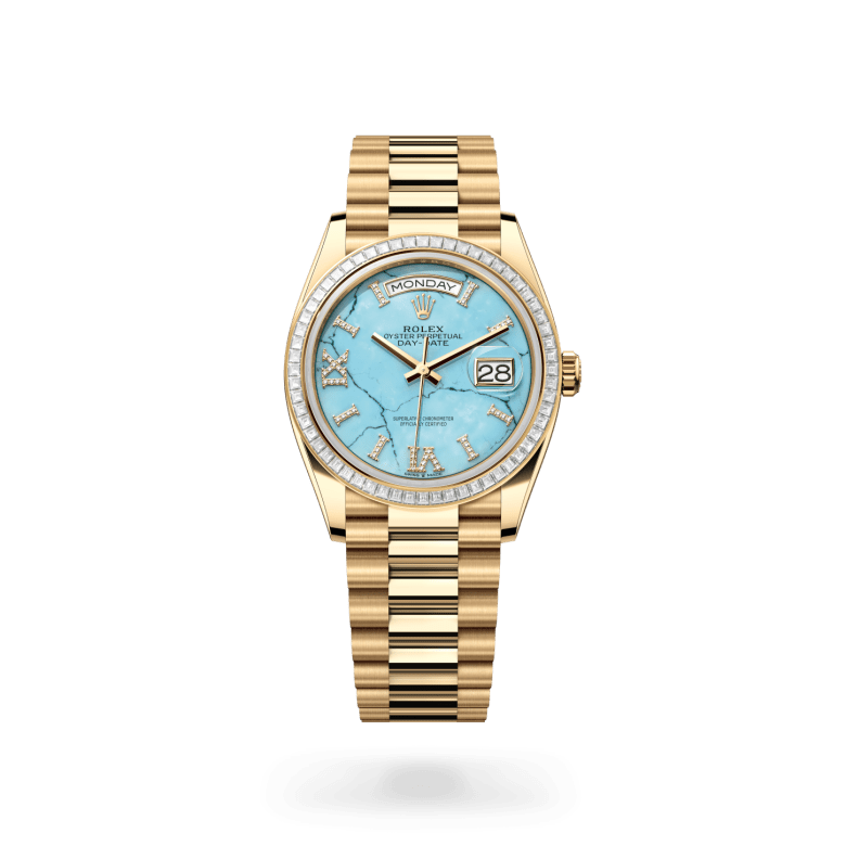 Rolex Day-Date 36 Oyster, 36 mm, sarı altın ve pırlanta M128398TBR-0014