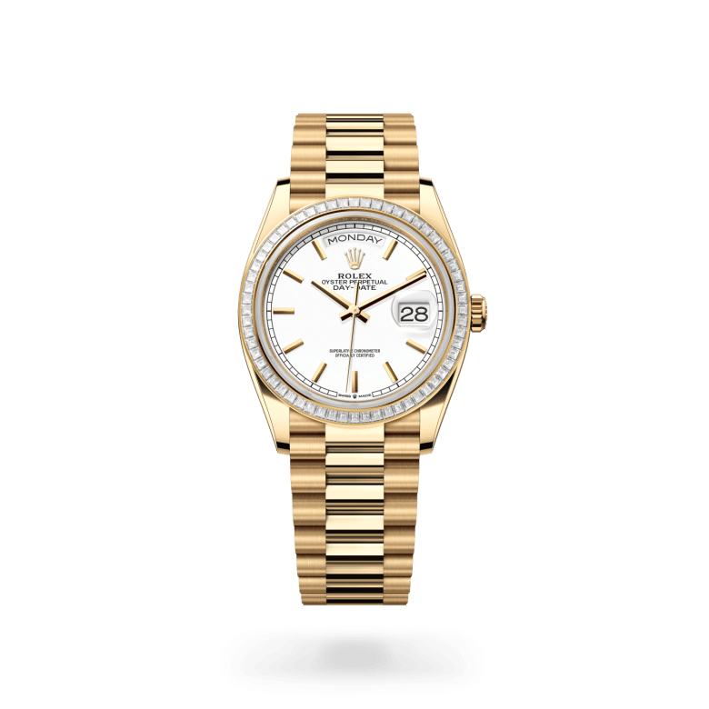 Rolex Day-Date 36 Oyster, 36 mm, sarı altın ve pırlanta M128398TBR-0016