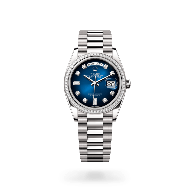 Rolex Day-Date 36 Oyster, 36 mm, beyaz altın ve pırlanta M128399TBR-0007