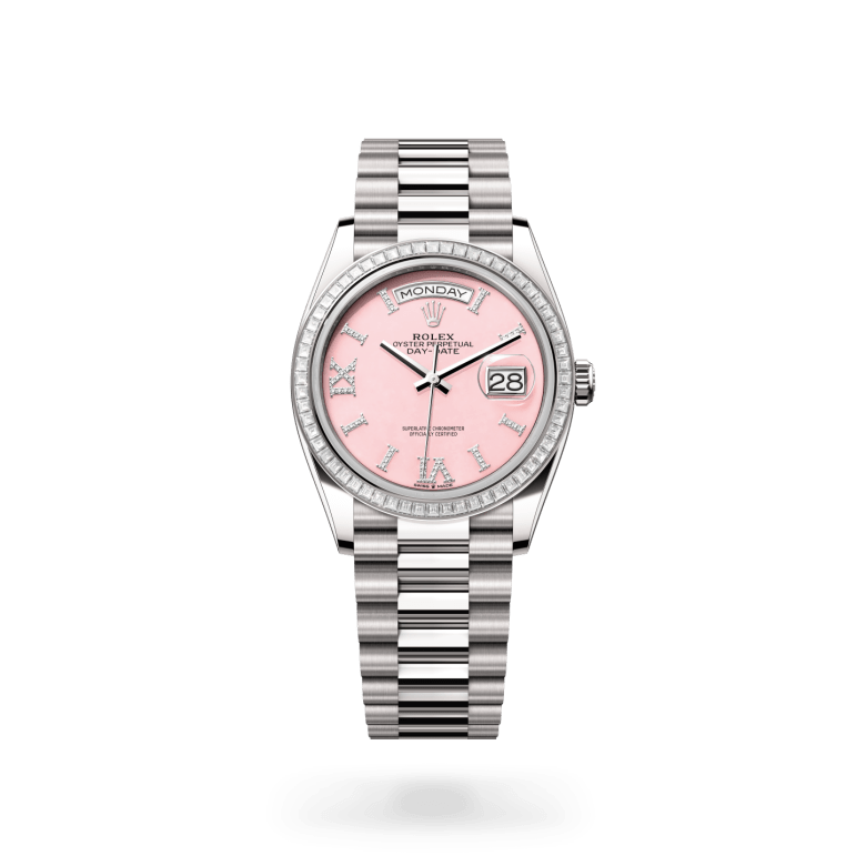 Rolex Day-Date 36 Oyster, 36 mm, beyaz altın ve pırlanta M128399TBR-0009