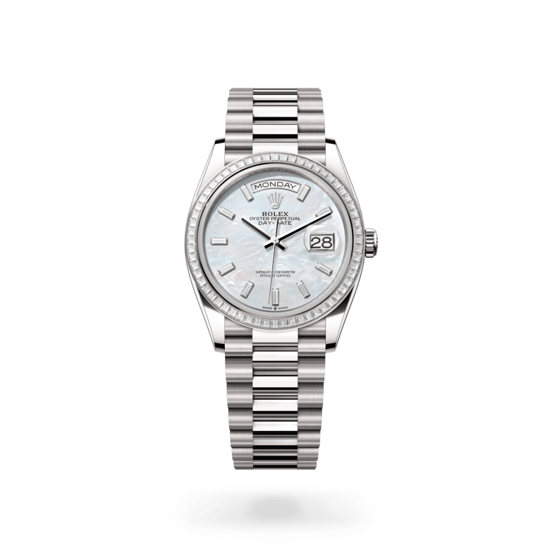 Rolex Day-Date 36 Oyster, 36 mm, beyaz altın ve pırlanta M128399TBR-0023