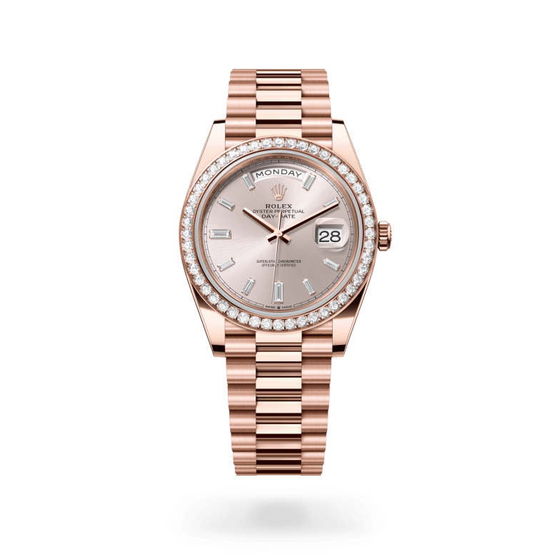 Rolex Day-Date 40 Oyster, 40 mm, Everose altın ve pırlanta M228345RBR-0007