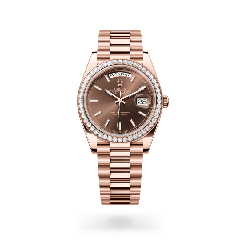 Rolex Day-Date 40 Oyster, 40 mm, Everose altın ve pırlanta M228345RBR-0024