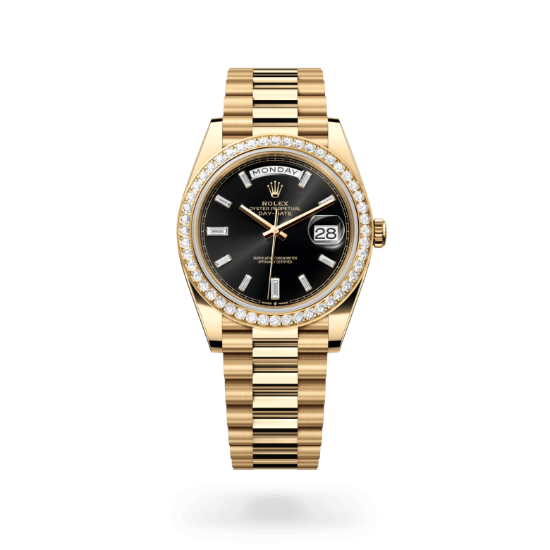 Rolex Day-Date 40 Oyster, 40 mm, sarı altın ve pırlanta M228348RBR-0001