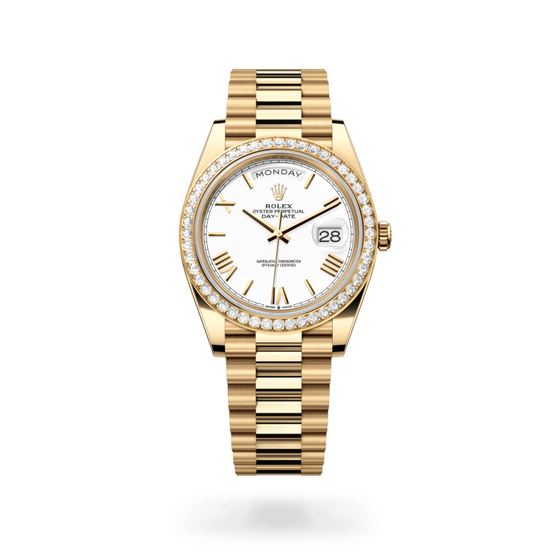 Rolex Day-Date 40 Oyster, 40 mm, sarı altın ve pırlanta M228348RBR-0034