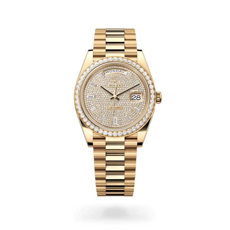 Rolex Day-Date 40 Oyster, 40 mm, sarı altın ve pırlanta M228348RBR-0037