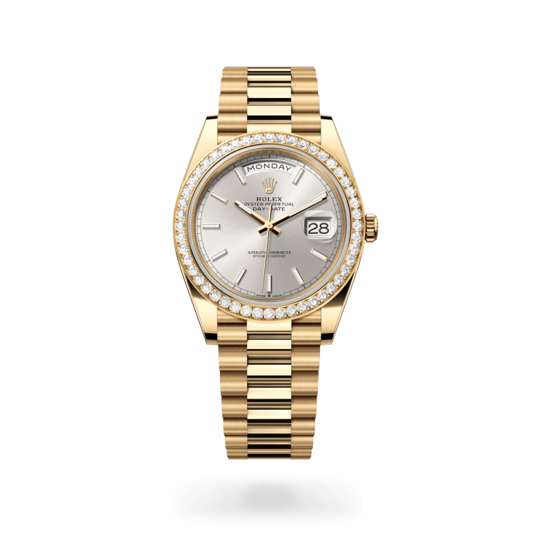 Rolex Day-Date 40 Oyster, 40 mm, sarı altın ve pırlanta M228348RBR-0042