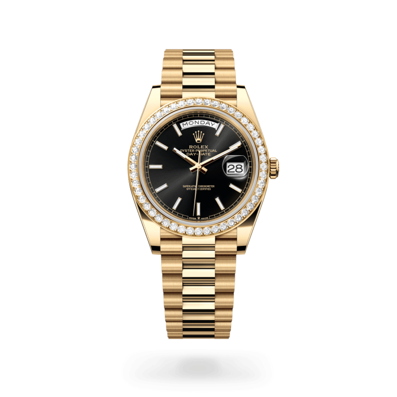 Rolex Day-Date 40 Oyster, 40 mm, sarı altın ve pırlanta M228348RBR-0043