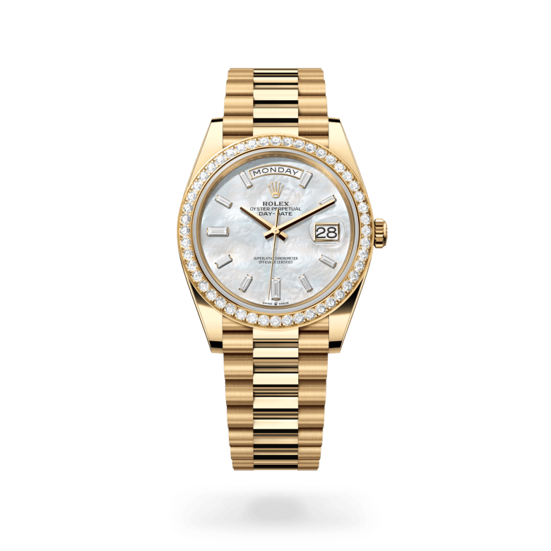 Rolex Day-Date 40 Oyster, 40 mm, sarı altın ve pırlanta M228348RBR-0046