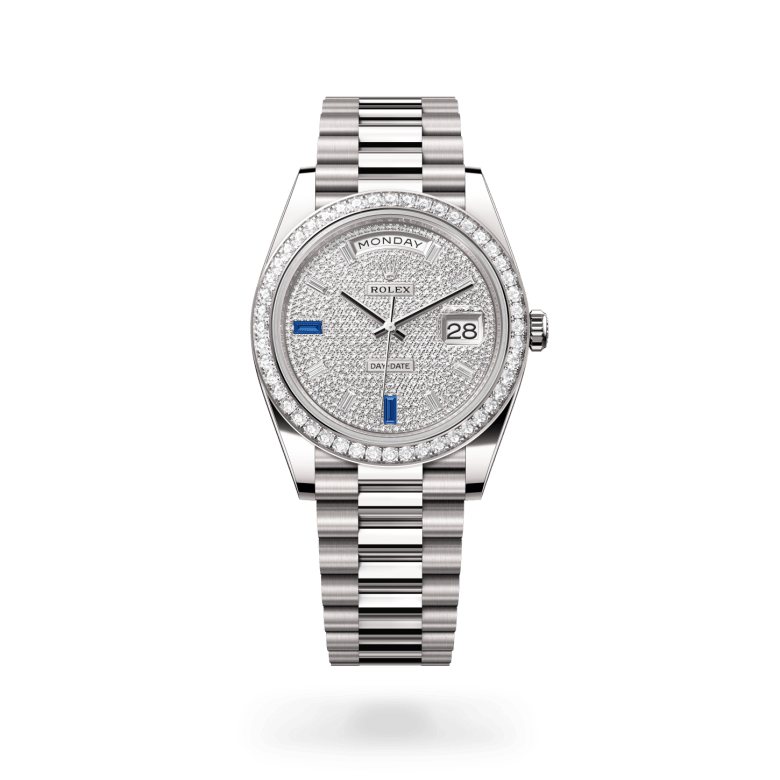 Rolex Day-Date 40 Oyster, 40 mm, beyaz altın ve pırlanta M228349RBR-0036