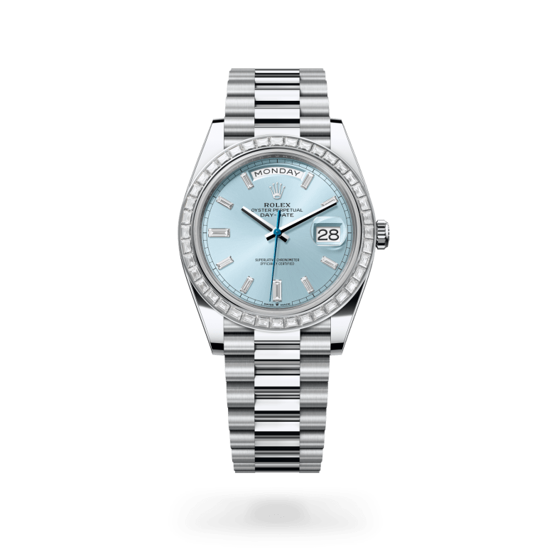 Rolex Day-Date 40 Oyster, 40 mm, platin ve pırlanta M228396TBR-0002