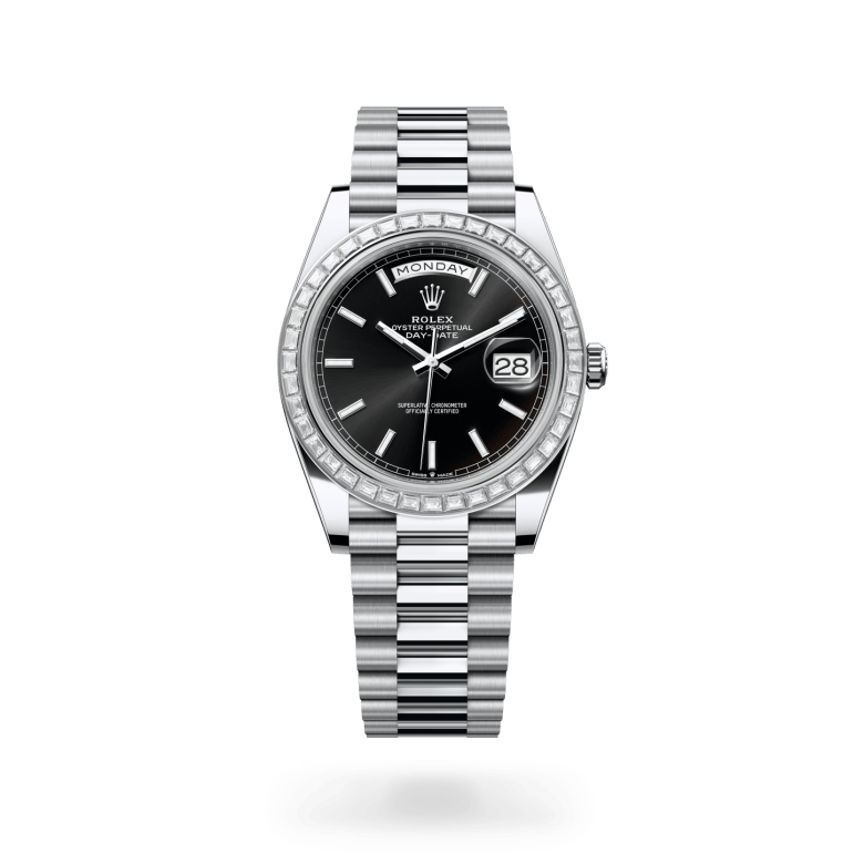 Rolex Day-Date 40 Oyster, 40 mm, platin ve pırlanta M228396TBR-0024