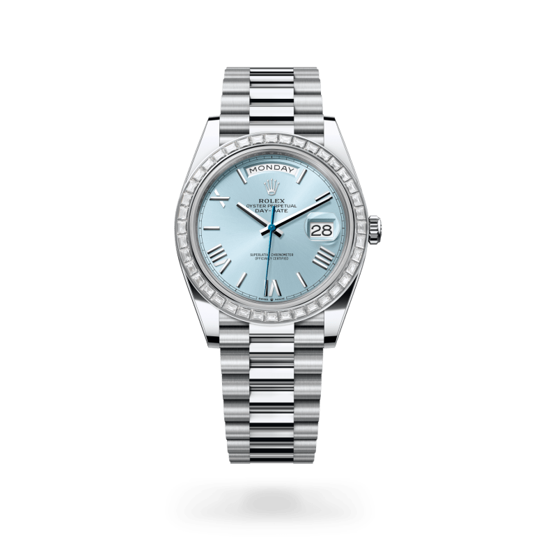 Rolex Day-Date 40 Oyster, 40 mm, platin ve pırlanta M228396TBR-0030