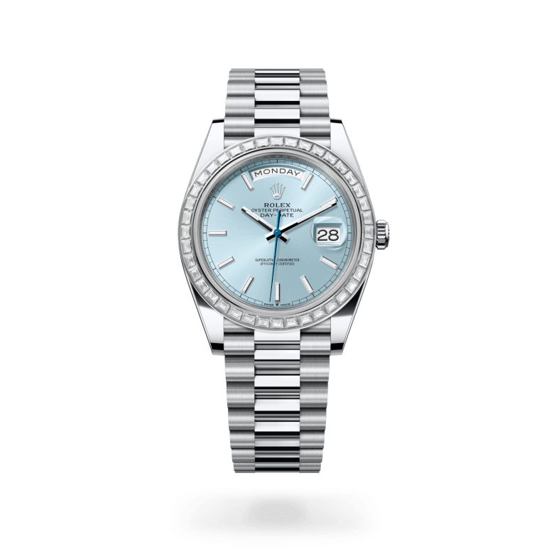 Rolex Day-Date 40 Oyster, 40 mm, platin ve pırlanta M228396TBR-0039