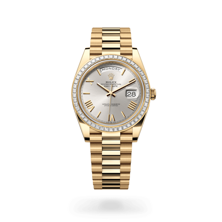 Rolex Day-Date 40 Oyster, 40 mm, sarı altın ve pırlanta M228398TBR-0006