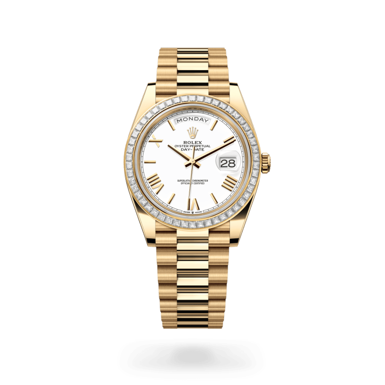 Rolex Day-Date 40 Oyster, 40 mm, sarı altın ve pırlanta M228398TBR-0033
