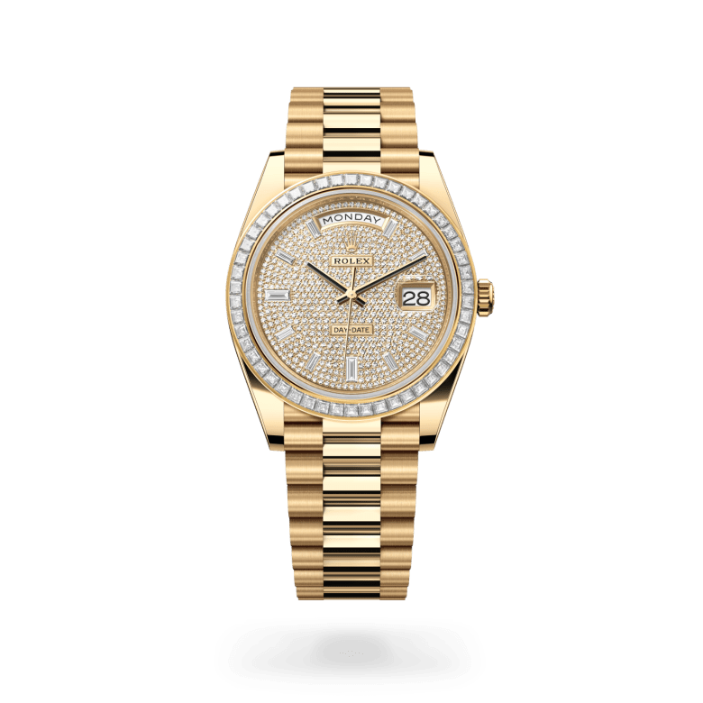 Rolex Day-Date 40 Oyster, 40 mm, sarı altın ve pırlanta M228398TBR-0036
