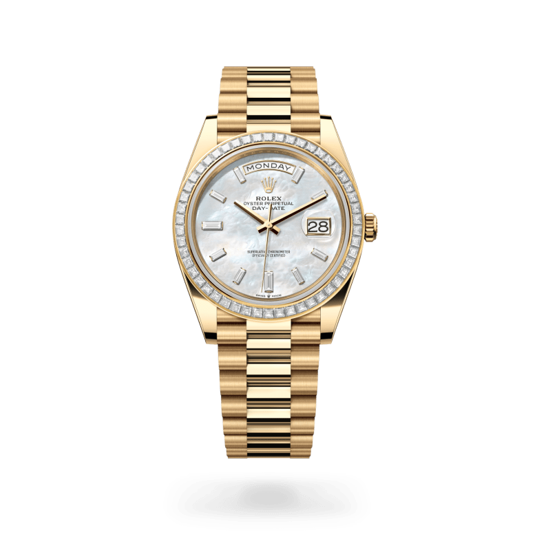 Rolex Day-Date 40 Oyster, 40 mm, sarı altın ve pırlanta M228398TBR-0043