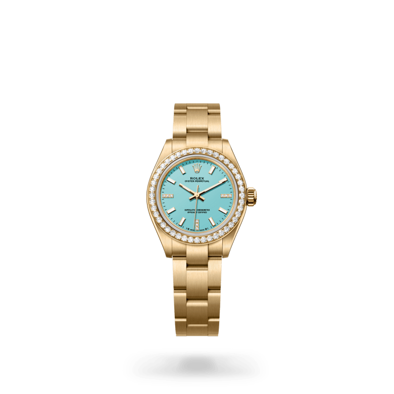 Rolex Oyster Perpetual 28 Oyster, 28 mm, sarı altın ve pırlanta M276248RBR-0001