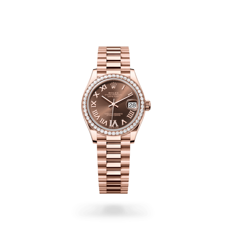 Rolex Datejust 31 Oyster, 31 mm, Everose altın ve pırlanta M278285RBR-0016