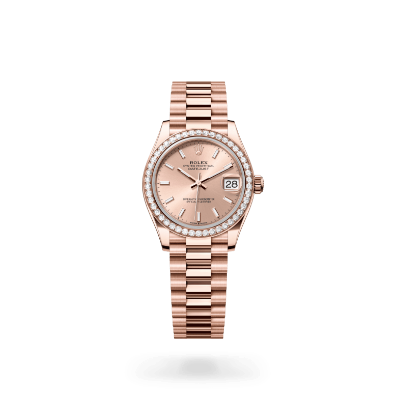 Rolex Datejust 31 Oyster, 31 mm, Everose altın ve pırlanta M278285RBR-0018