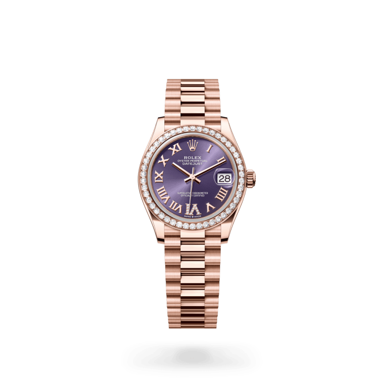 Rolex Datejust 31 Oyster, 31 mm, Everose altın ve pırlanta M278285RBR-0023
