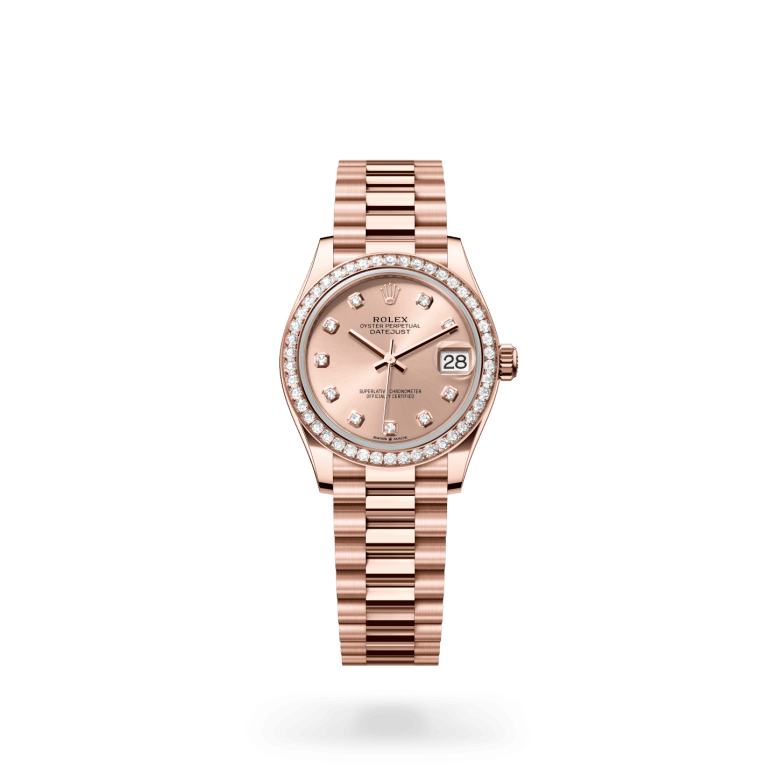 Rolex Datejust 31 Oyster, 31 mm, Everose altın ve pırlanta M278285RBR-0025