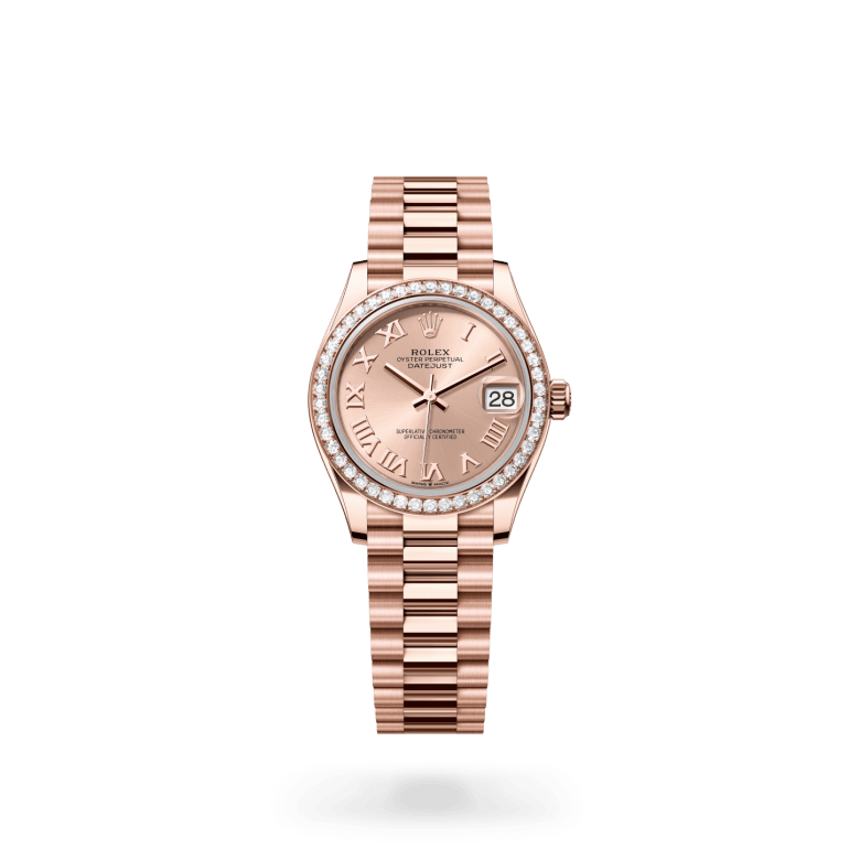 Rolex Datejust 31 Oyster, 31 mm, Everose altın ve pırlanta M278285RBR-0029