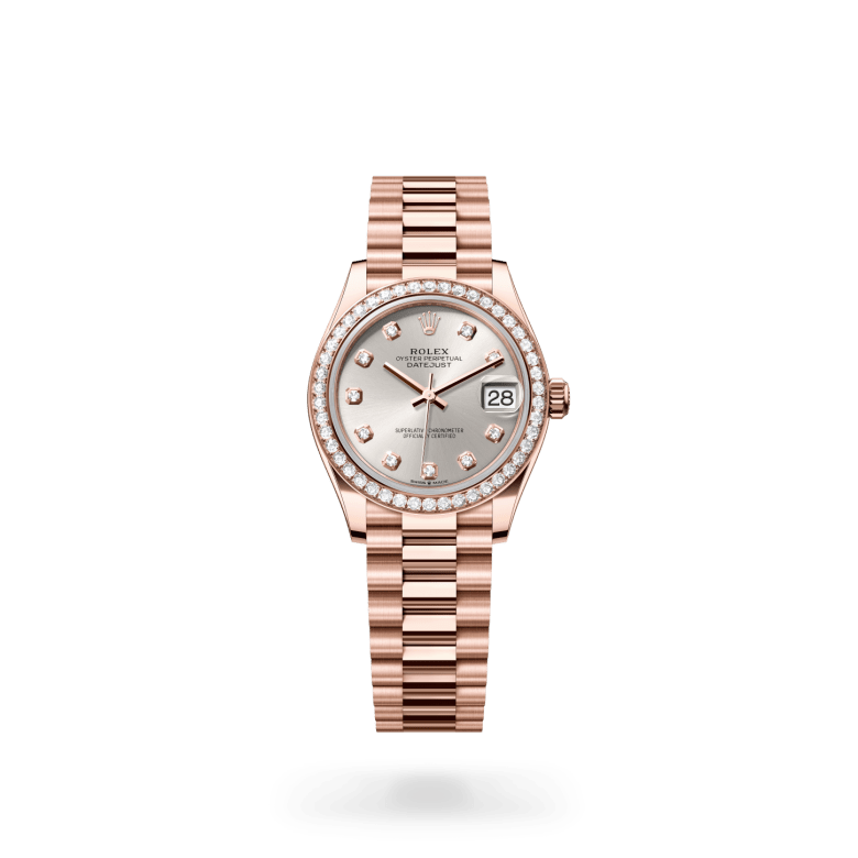 Rolex Datejust 31 Oyster, 31 mm, Everose altın ve pırlanta M278285RBR-0030