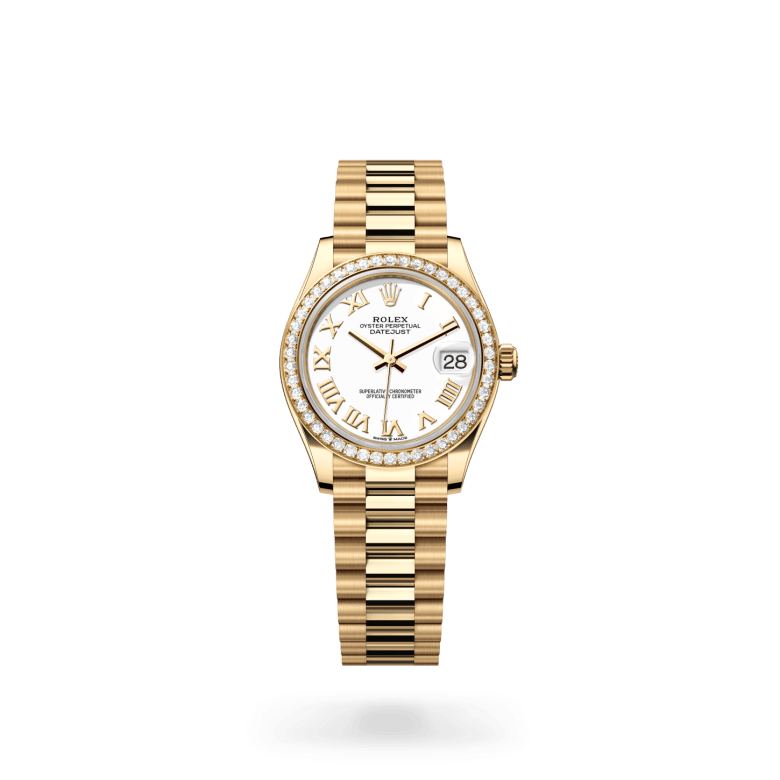 Rolex Datejust 31 Oyster, 31 mm, sarı altın ve pırlanta M278288RBR-0009