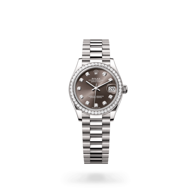 Rolex Datejust 31 Oyster, 31 mm, beyaz altın ve pırlanta M278289RBR-0006