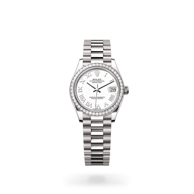 Rolex Datejust 31 Oyster, 31 mm, beyaz altın ve pırlanta M278289RBR-0007