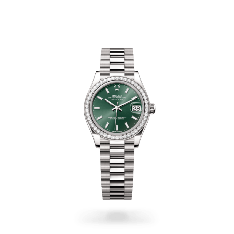 Rolex Datejust 31 Oyster, 31 mm, beyaz altın ve pırlanta M278289RBR-0015