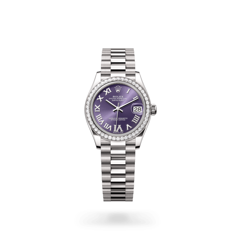 Rolex Datejust 31 Oyster, 31 mm, beyaz altın ve pırlanta M278289RBR-0019