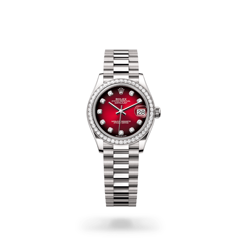 Rolex Datejust 31 Oyster, 31 mm, beyaz altın ve pırlanta M278289RBR-0028