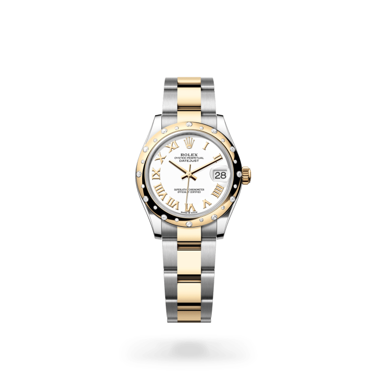 Rolex Datejust 31 Oyster, 31 mm, Oystersteel çelik, sarı altın ve pırlanta M278343RBR-0001