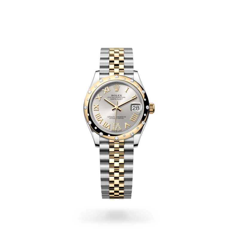 Rolex Datejust 31 Oyster, 31 mm, Oystersteel çelik, sarı altın ve pırlanta M278343RBR-0004