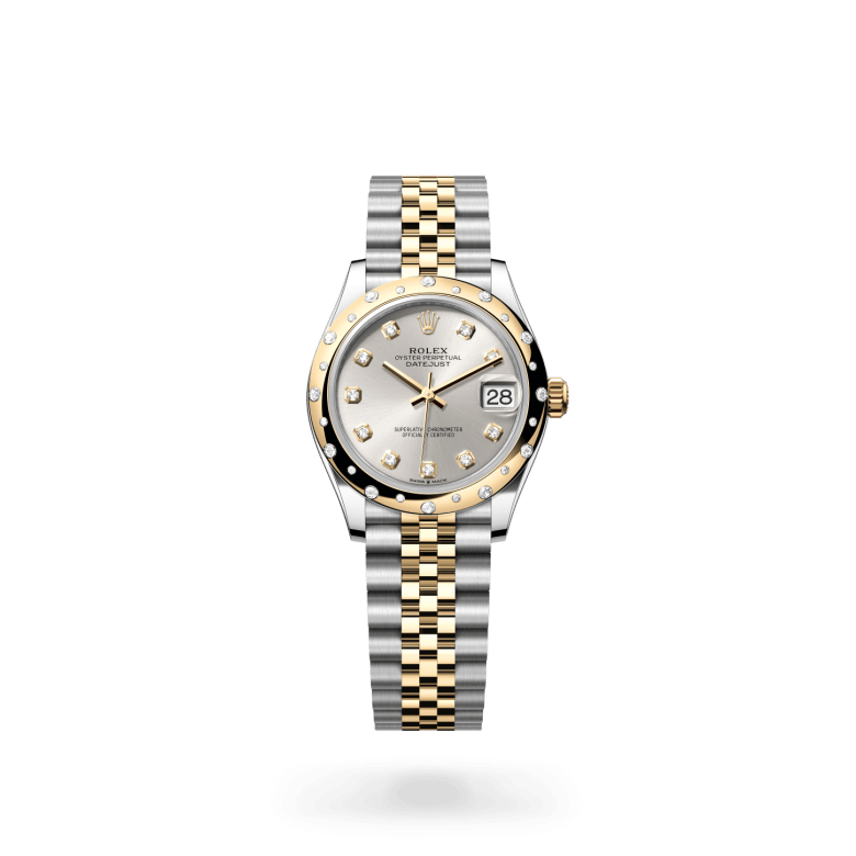 Rolex Datejust 31 Oyster, 31 mm, Oystersteel çelik, sarı altın ve pırlanta M278343RBR-0020