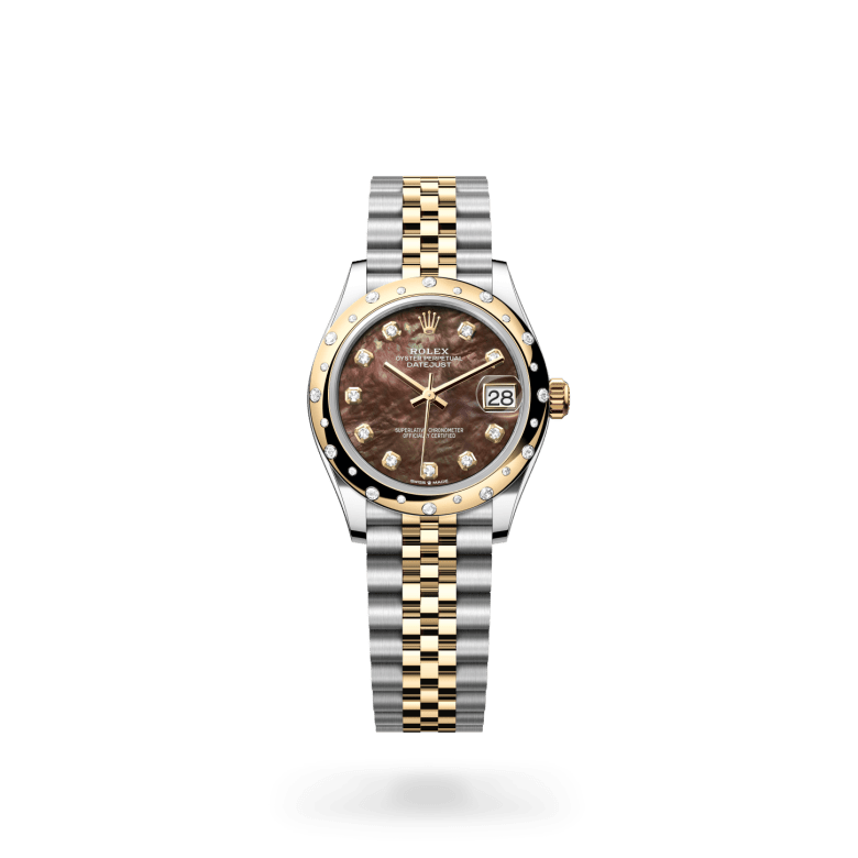 Rolex Datejust 31 Oyster, 31 mm, Oystersteel çelik, sarı altın ve pırlanta M278343RBR-0024