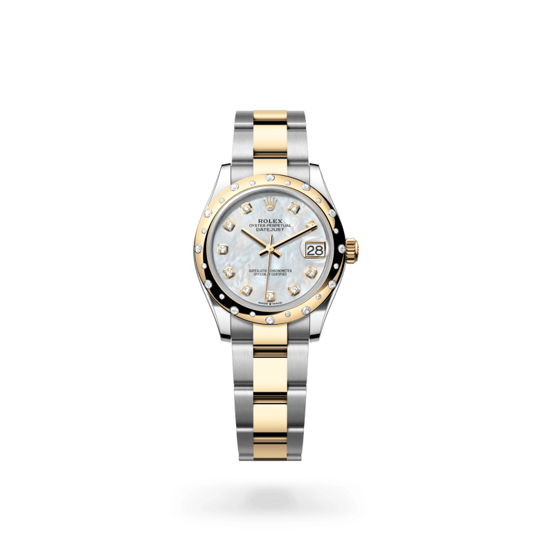 Rolex Datejust 31 Oyster, 31 mm, Oystersteel çelik, sarı altın ve pırlanta M278343RBR-0027