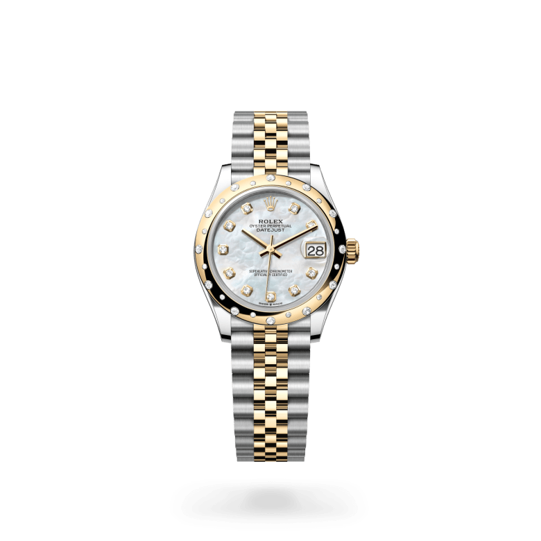 Rolex Datejust 31 Oyster, 31 mm, Oystersteel çelik, sarı altın ve pırlanta M278343RBR-0028