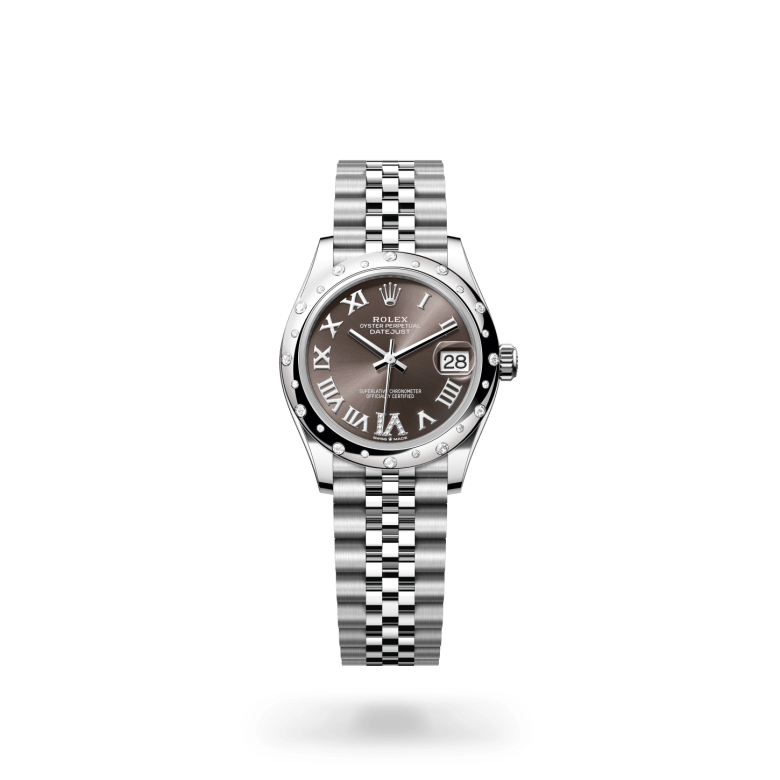 Rolex Datejust 31 Oyster, 31 mm, Oystersteel çelik, beyaz altın ve pırlanta M278344RBR-0030