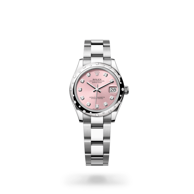 Rolex Datejust 31 Oyster, 31 mm, Oystersteel çelik, beyaz altın ve pırlanta M278344RBR-0033